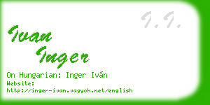 ivan inger business card